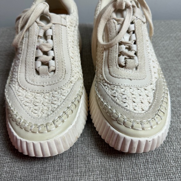 Dolce Vita Dolen Knit Sneakers Sandstone Ivory Knit Size 8 Platform Chunky - Picture 7 of 14